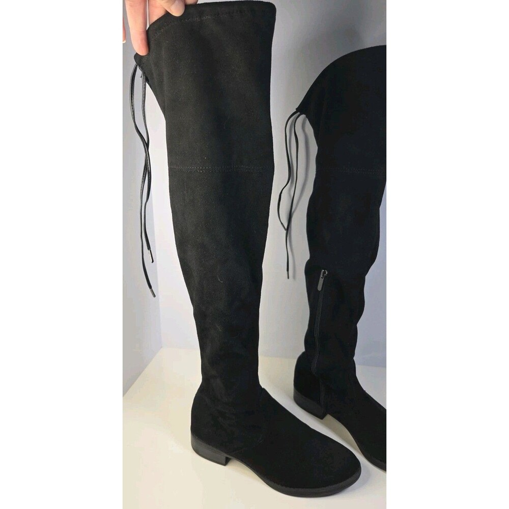 Sam Edelman Size 6.5 M Shoes Black Zip Up Suede Over The Knee Fashion Boots